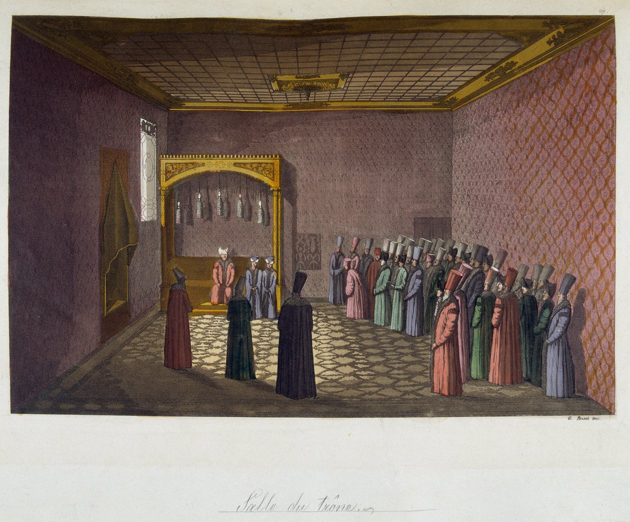 Ottomaanien valtakunta: The Throne Hall - "" Vanha ja moderni puku"", kirjoittanut Ferrario, ed Milan tekijältä Unknown artist