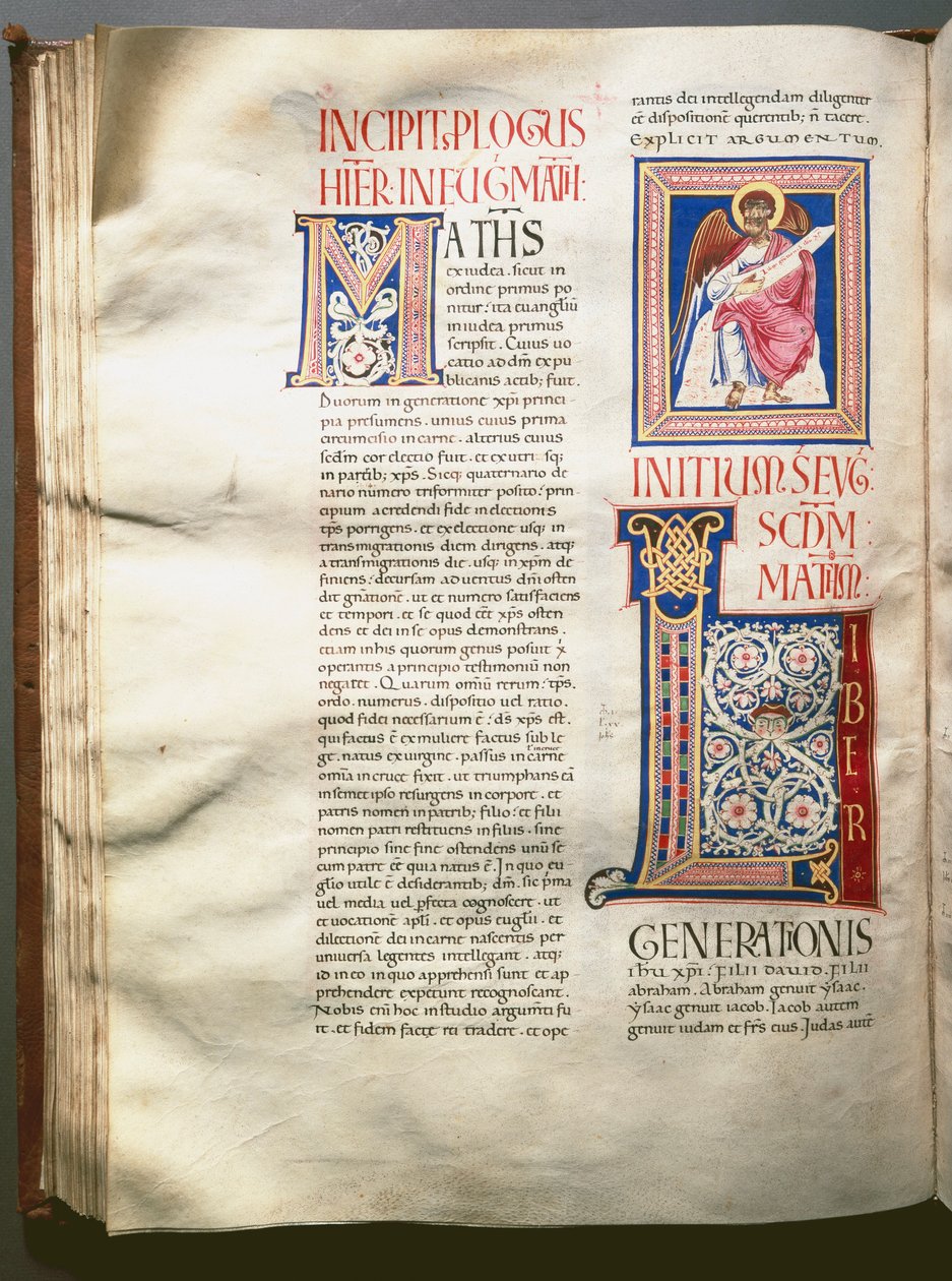 Exultetin sivu (liturginen laulu) (Ms.724/3-Carta7) Enlumine-käsikirjoitus 1100-luvulta. Rooma, Biblioteca Casanatense tekijältä Unknown artist