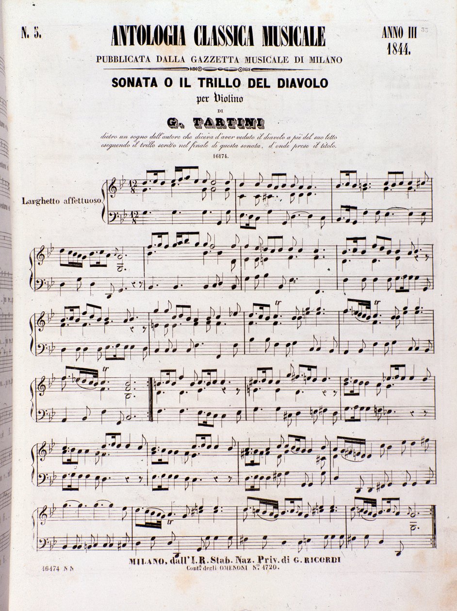 Tartinin Paholaisen trillisonaatin musiikkimusiikkisivu tekijältä Unknown artist
