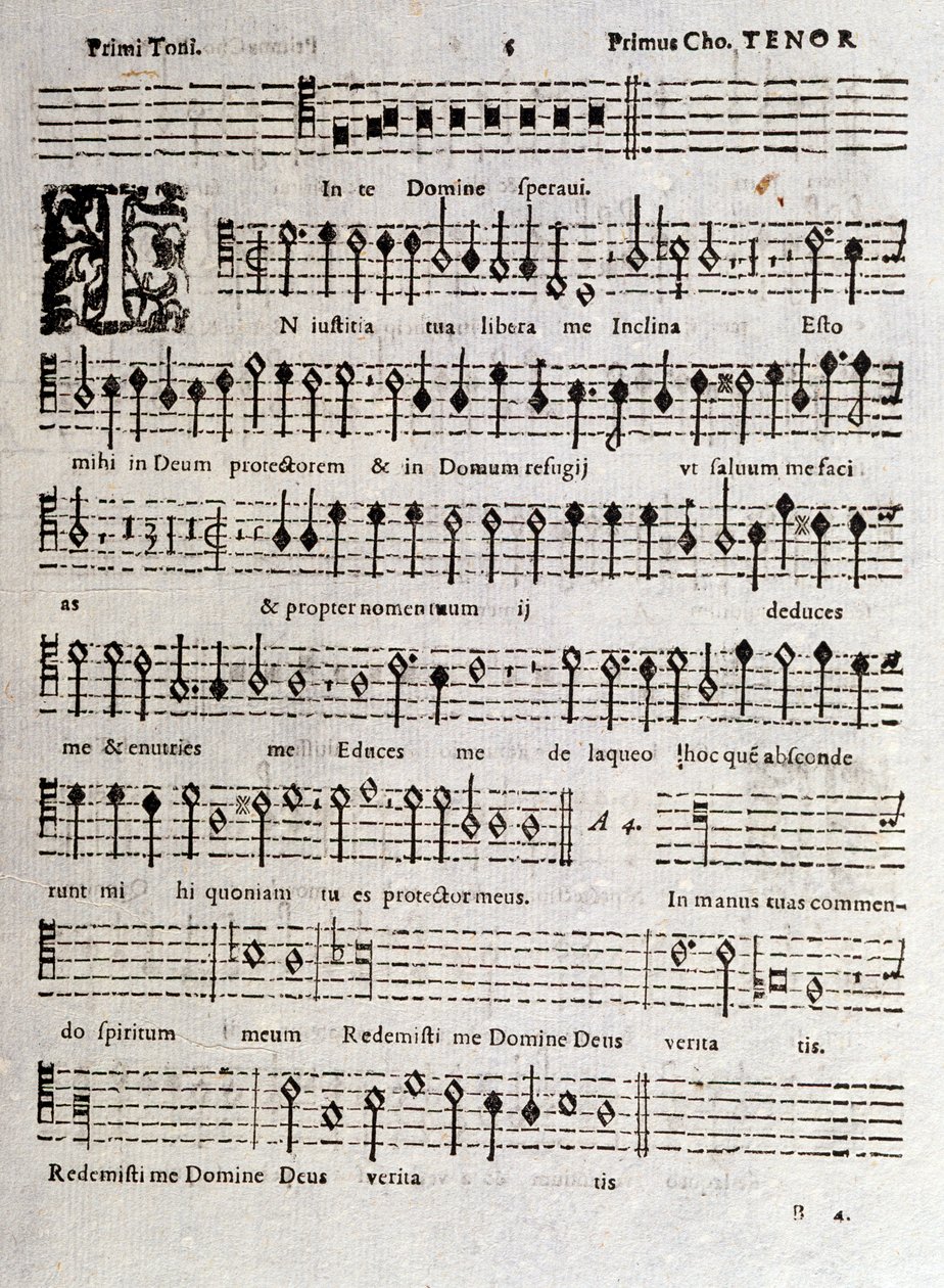 Ludovico Viadanan Psalmien (op 16) nuottisivu tekijältä Unknown artist
