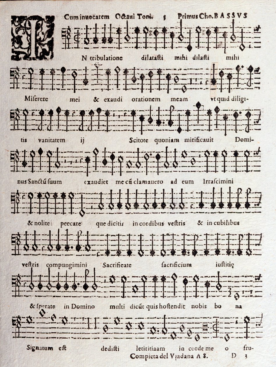 Ludovico Viadanan Psalmien (op 16) nuottisivu tekijältä Unknown artist