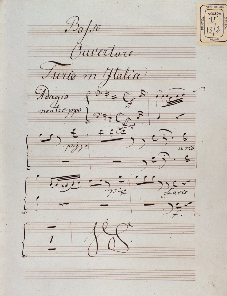 Sivu Gioacchino Rossinin Turkin alkusoittosta Italiassa tekijältä Unknown artist