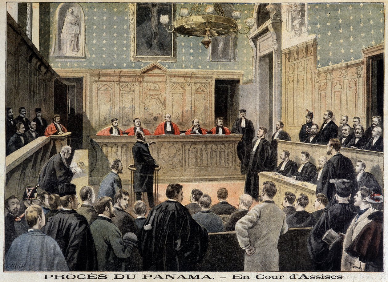 Panaman tapaus: Assize Court - julkaisussa "" Le Petity Journal" 2.1.1898 tekijältä Unknown artist
