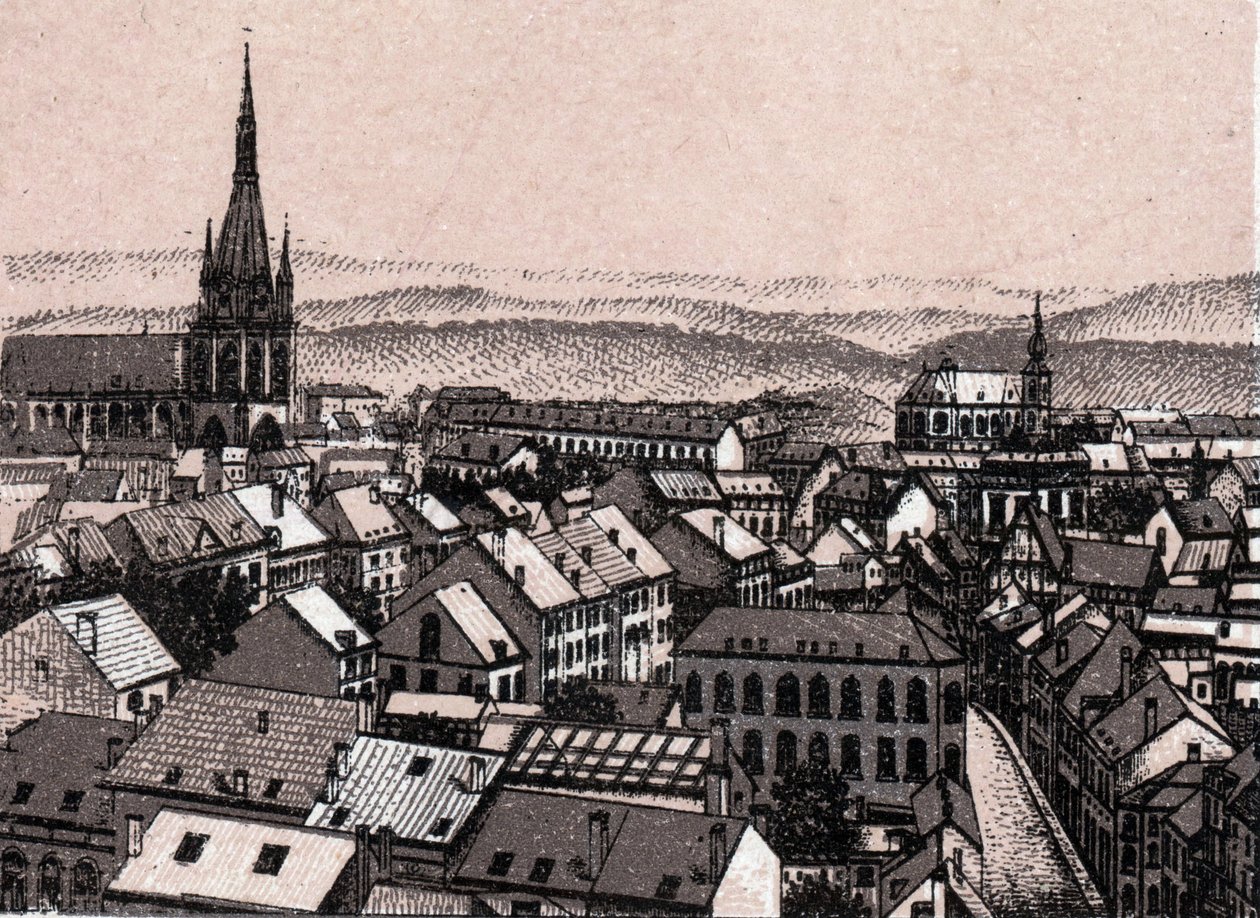 Panoraama Liegestä Belgiassa kirjassa "" Maailma havainnollistaa 168 näkymää"" Ei päivämäärää (1800-luvun loppu) tekijältä Unknown artist