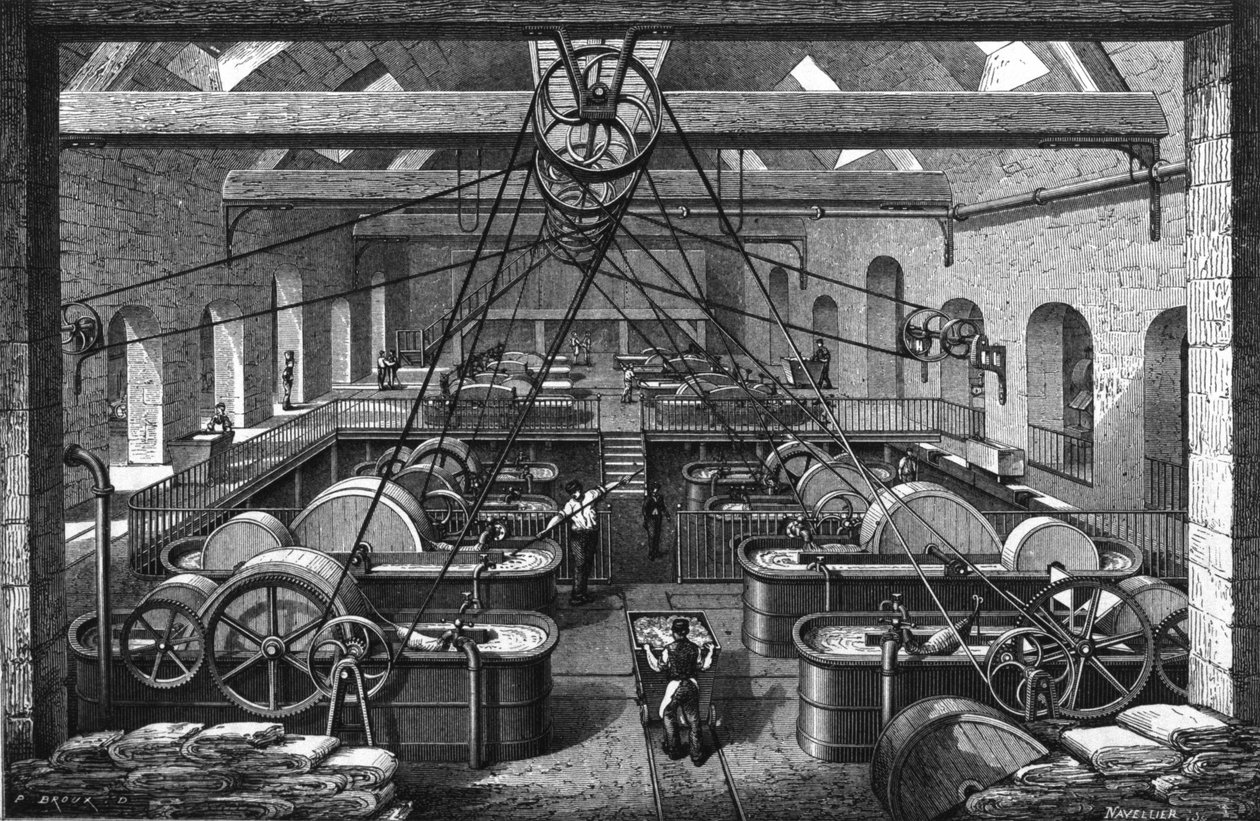 Paperinvalmistus 1800-luvulla. tekijältä Unknown artist