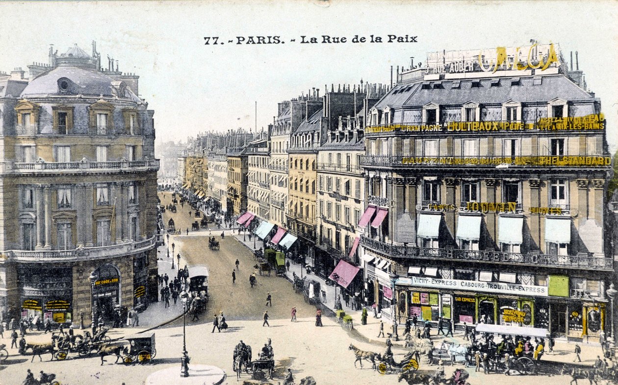 Pariisi: rue de la Paix - Postikortti, 1800-luvun loppu tekijältä Unknown artist
