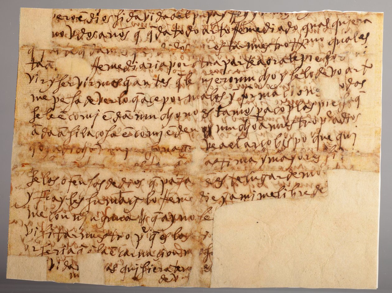Osa käsikirjoitusta. Pyhän Teresan kirje nro 96 sisarentytäräidilleen María Bautistalle (Sevillasta kotoisin olevan Santa Teresan kirje nro 96 veljentytölleen, äiti María Bautistalle, joka on Valladolidissa). Paperi. Osa 1. 30. marraskuuta 1575. tekijältä Unknown artist