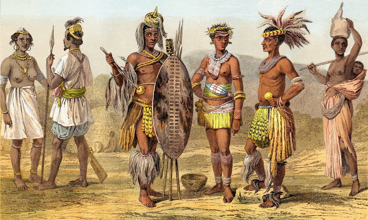 Etiopialaista rotua olevat ihmiset 1800-luvun lopulla, julkaisu 1903 (painettu). tekijältä Unknown artist