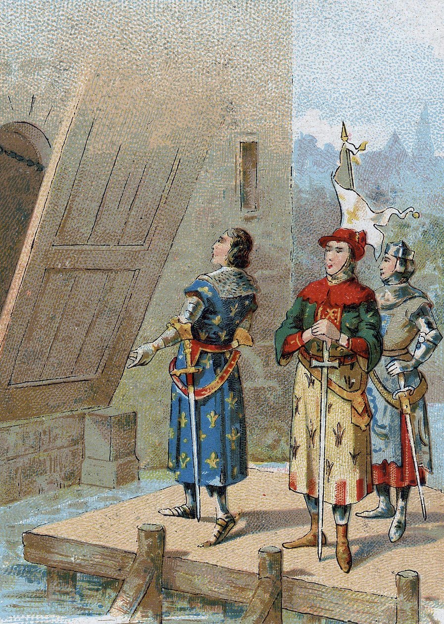 Philip VI Valois (1293-1350), Ranskan kuningas Broyen linnan edessä 26. elokuuta tekijältä Unknown artist
