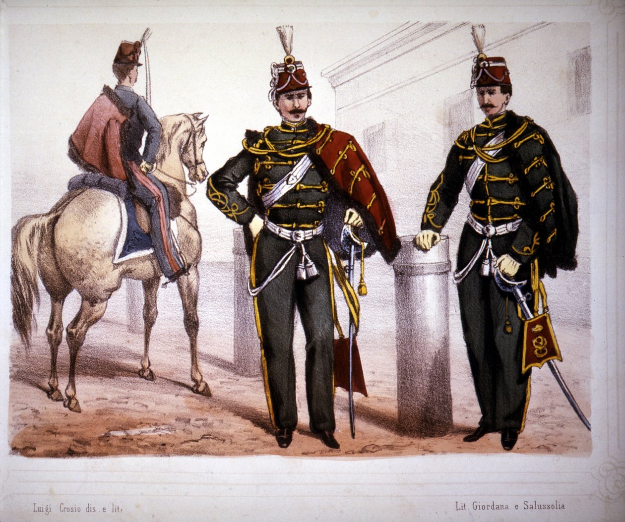 Piacenza Hussars (Italia), puku vuodelta 1866. tekijältä Unknown artist