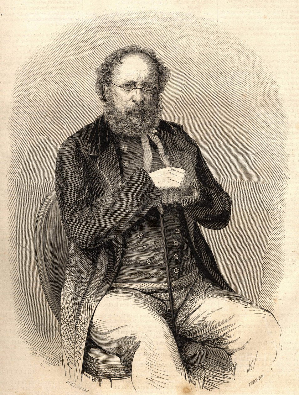Pierre Joseph Proudhon (1809-1865). Ranskalainen sosialisti teoreetikko, anarkismin edelläkävijä. Kaiverrus vuodelta 1865. Bianchetti-kokoelma tekijältä Unknown artist