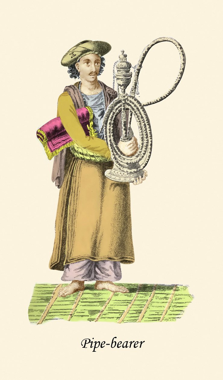 Piipunkantaja vesipiipun tai vesipiipun kanssa tekijältä Unknown Artist