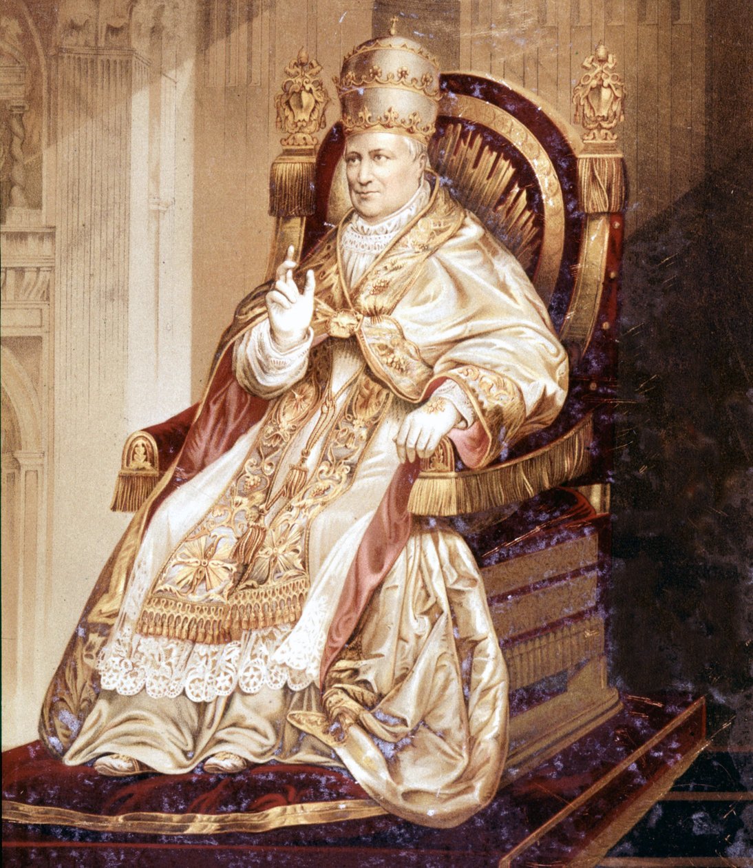 Pius IX (1792-1878). Kromolitografia. tekijältä Unknown artist