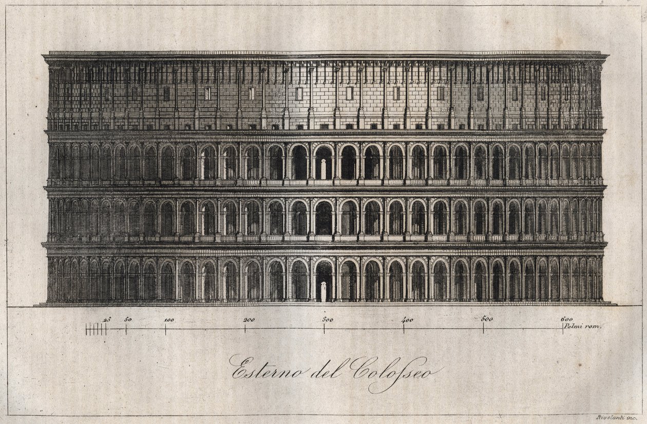 Plan Exterieur du Colisee - Rooman Colosseumin ulkopuoli - kaiverrus universumin kaikkien kansojen tavoista ja perinteistä. Se on kaikkien kansojen hallituksen, lakien, miliisin, uskonnon historiaa kaukaisimmista ajoista päiviin tekijältä Unknown artist