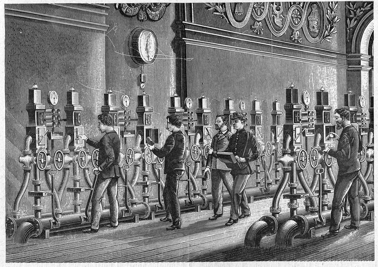 Pneumaattinen postitoimisto, Place de la Bourse Pariisissa vuonna 1888. tekijältä Unknown artist