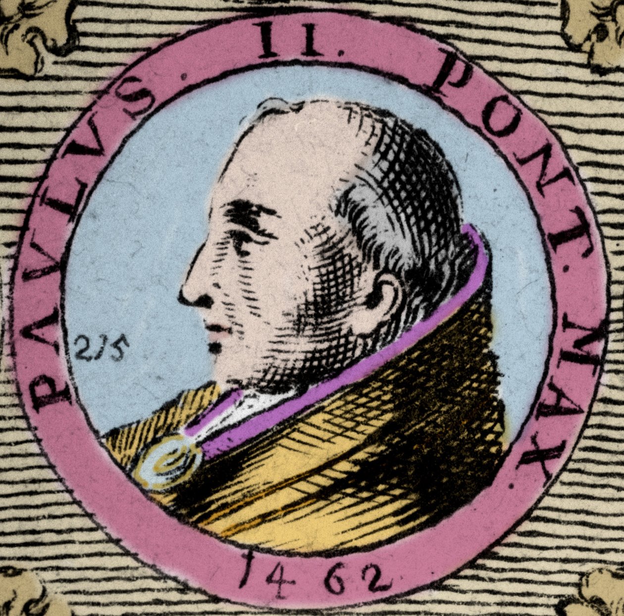 Paavi Paavali II (Paolo) tekee Pietro Barbo, Paul (1417-1471). kaiverrus 1800-luvulta tekijältä Unknown artist