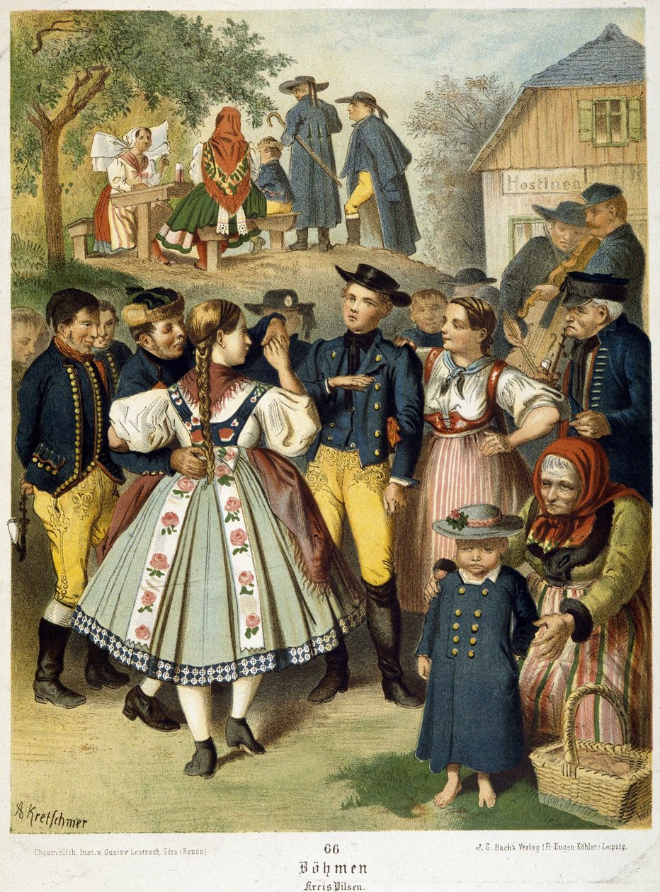 Böömin suosittu pallo noin 1870 tekijältä Unknown artist