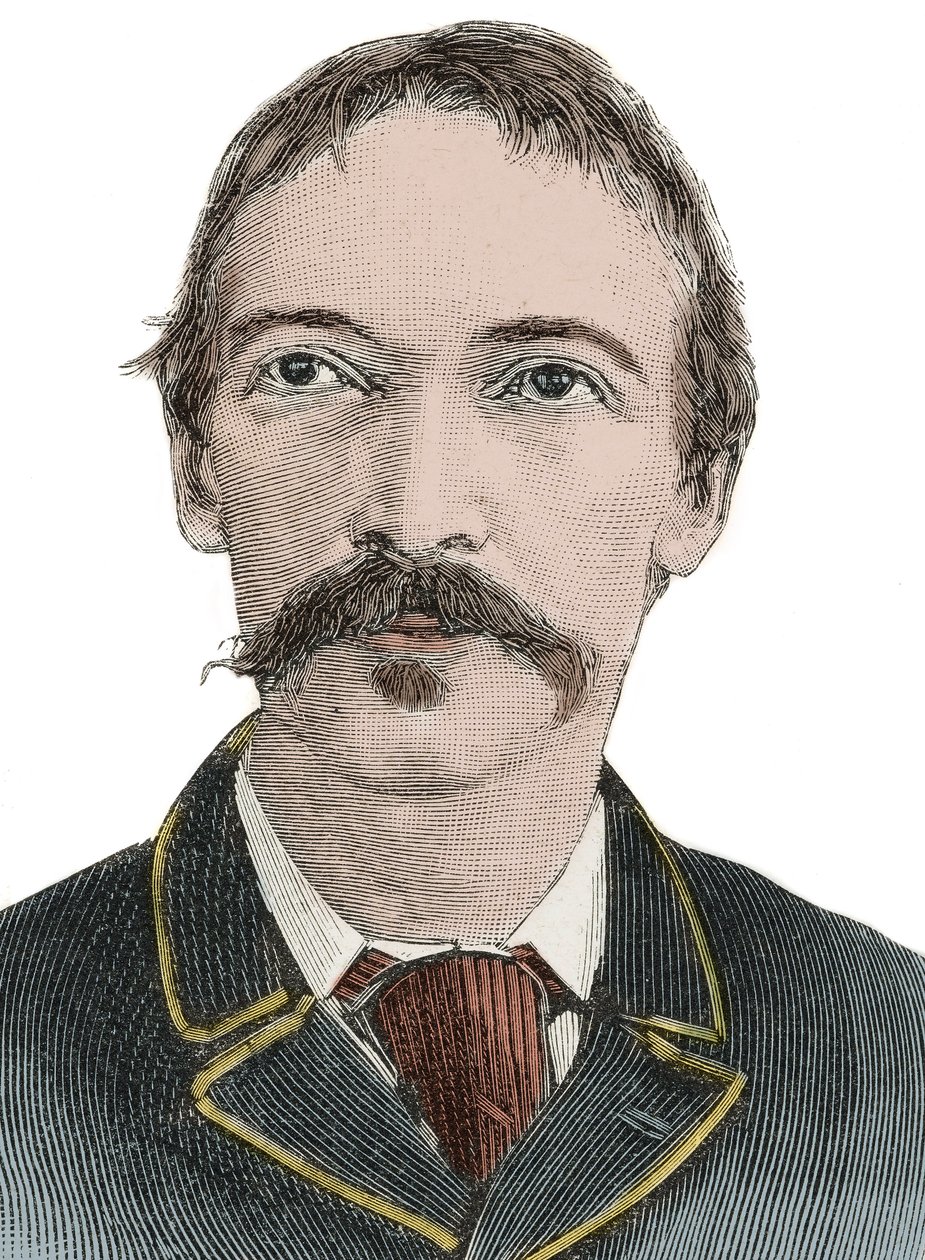 Muotokuva Robert Louis Stevenson (1850-1894) - brittiläinen kirjailija tekijältä Unknown artist