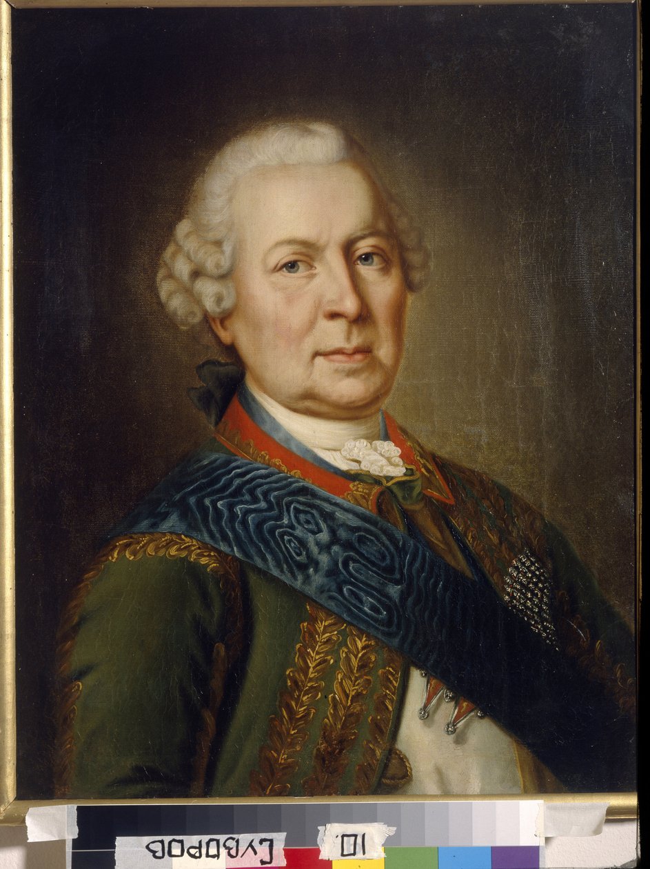 Kreivi Burckhardt Christoph von Munnichin (1683-1767) muotokuva (Kreivi Burkhard Christoph von Munnichin muotokuva). Anonyymi maalaus, öljy kankaalle, 1800-luvun alku, klassismi. Venäläisen kirjallisuuden instituutti IRLI (Pushkin House), Pietari. tekijältä Unknown artist