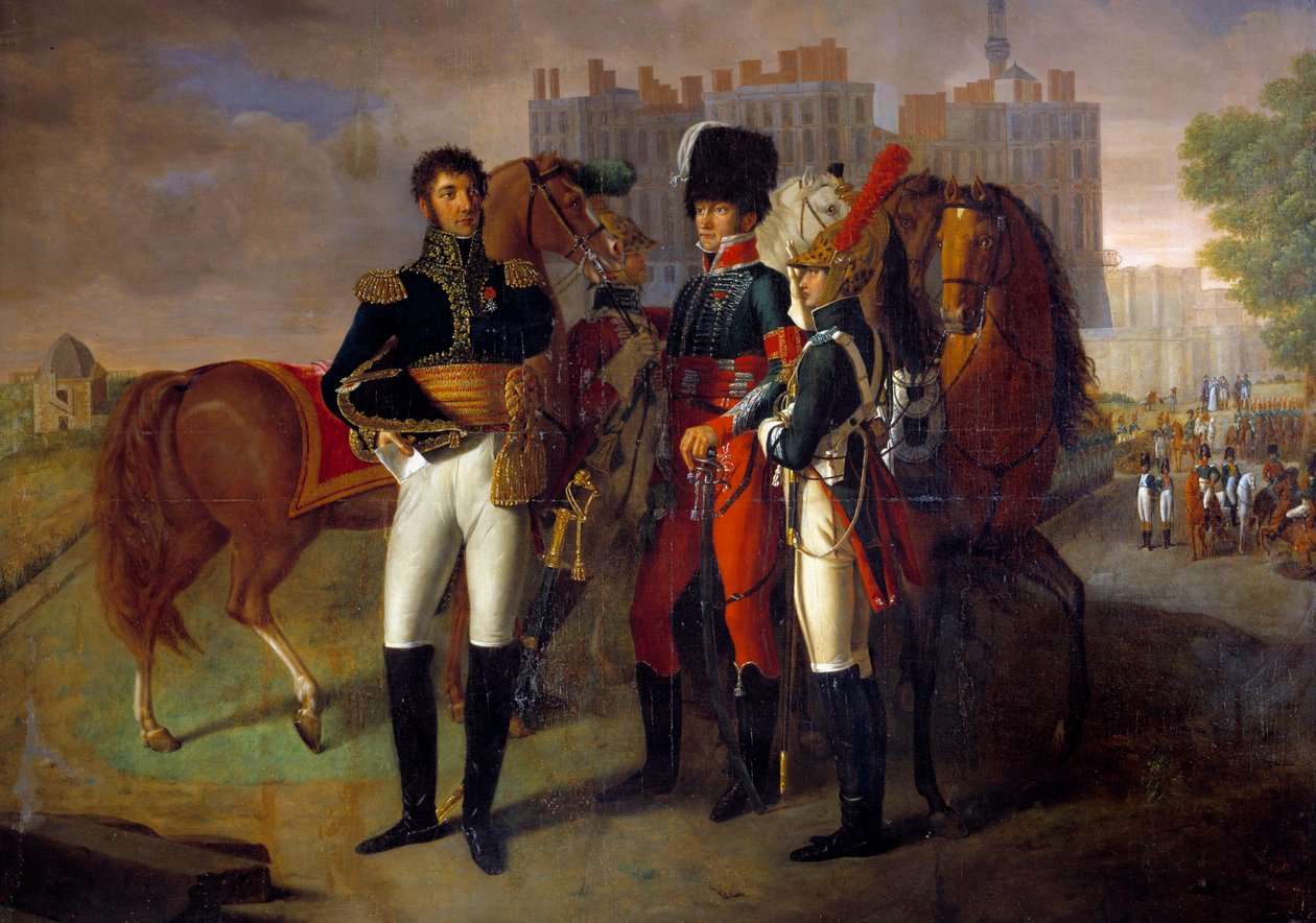 Täyspitkä muotokuva La Roncieresta, Saint Germain Anonymous -maalauksen ratsuväkikoulun komentajasta. 1812. Pariisi, armeijamuseo tekijältä Unknown artist