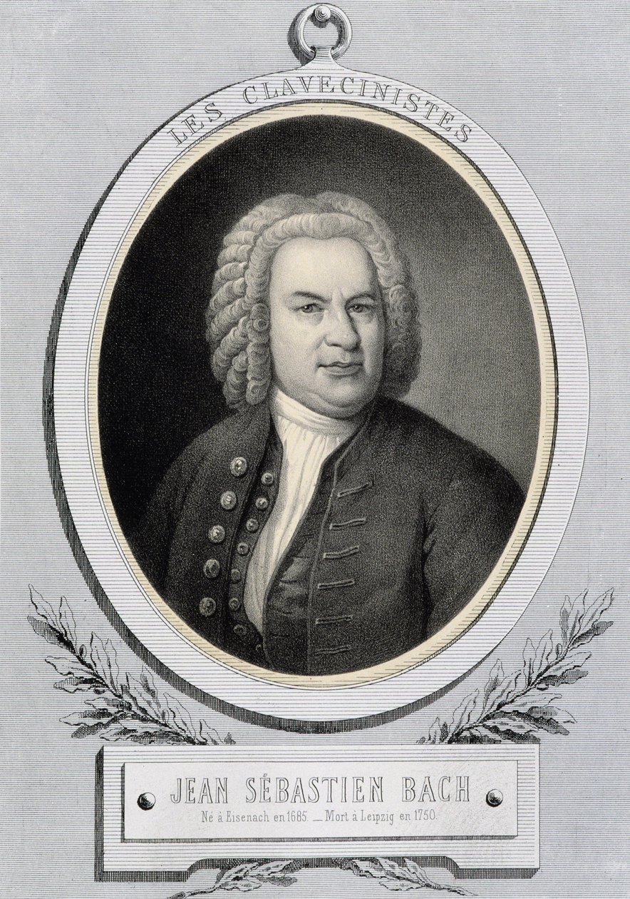 Jean Sebastien Bachin muotokuva medaljongissa (Johann Sebastian Bach tekijältä Unknown artist