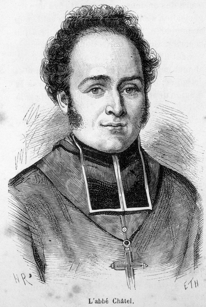 Muotokuva Abbe Ferdinand Francois Chatelista (1795-1857), Ranskan kirkon perustaja heinäkuun vallankumouksen aikaan. tekijältä Unknown artist