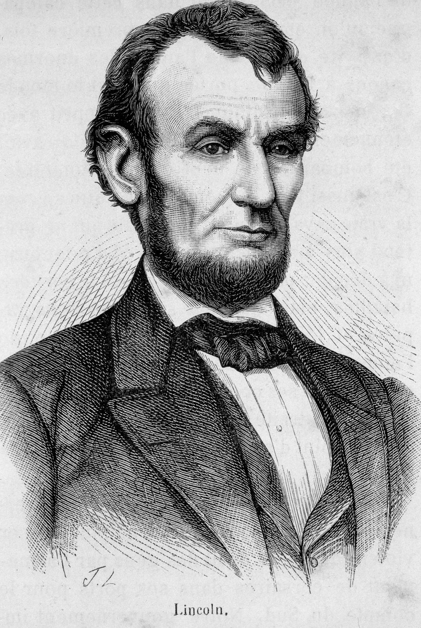 Muotokuva Abraham Lincolnista (1809 - 1865), 16. Yhdysvaltain presidentti (1861 - 1865) tekijältä Unknown artist