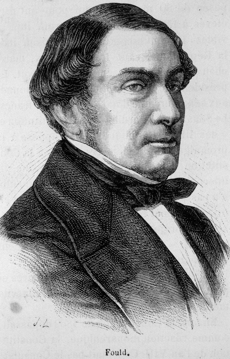 Muotokuva Achille Fouldista (1800-1867), ranskalaisesta juutalaisesta pankkiirista, vapaakaupan ja Saint-Simonismin kannattajasta. tekijältä Unknown artist