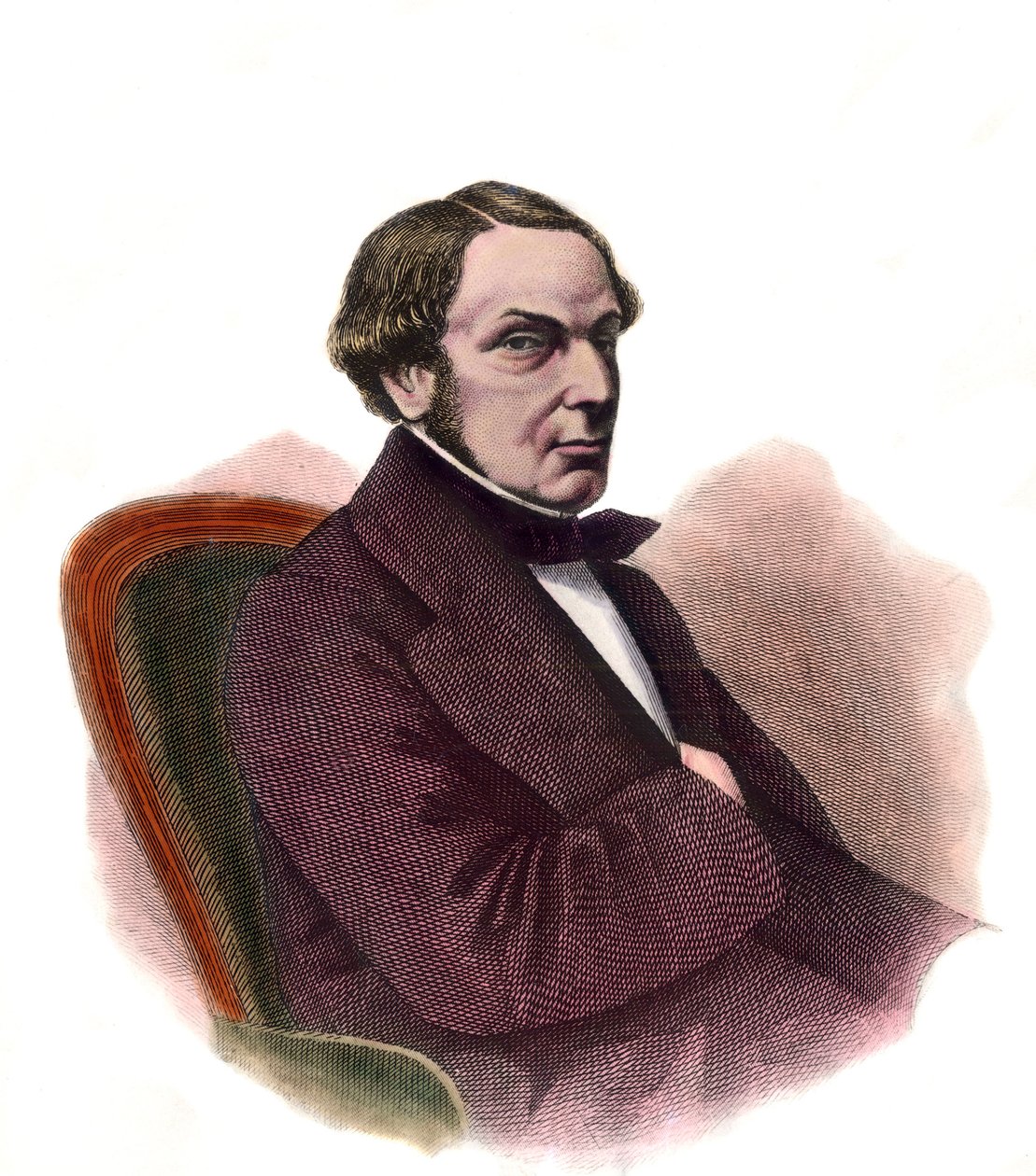Akhilleus Marcus Fouldin (1800-1867) muotokuva Napoleon III:n ministeri Kaiverrus 1800-luvulta Yksityinen kokoelma tekijältä Unknown artist
