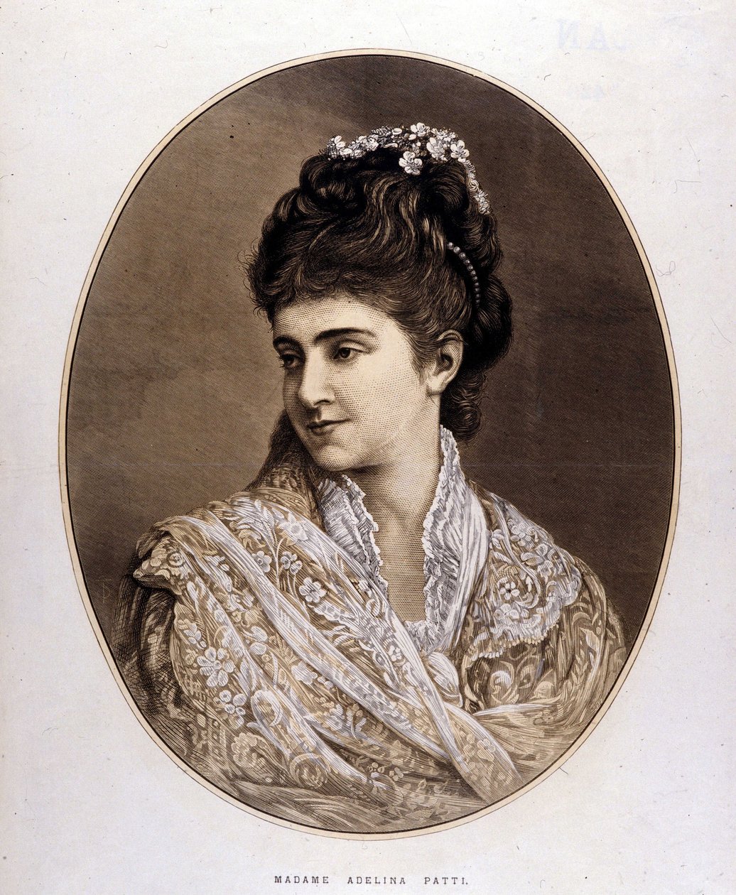Adelina Pattin muotokuva, italialainen laulaja (1843-1919) tekijältä Unknown artist