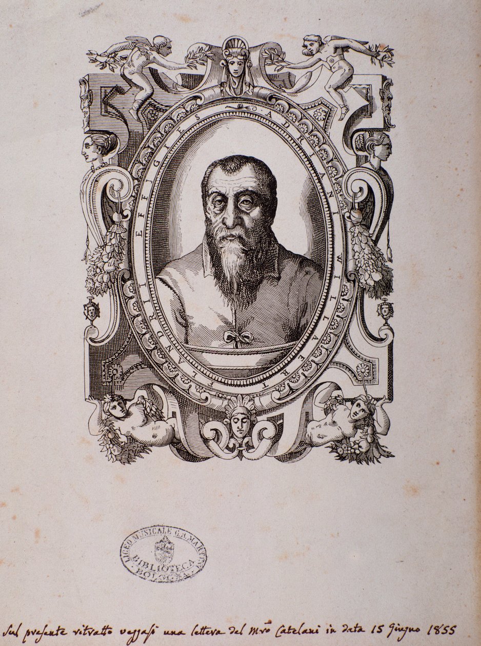 Adrian Willaertin muotokuva (puupiirros) tekijältä Unknown artist