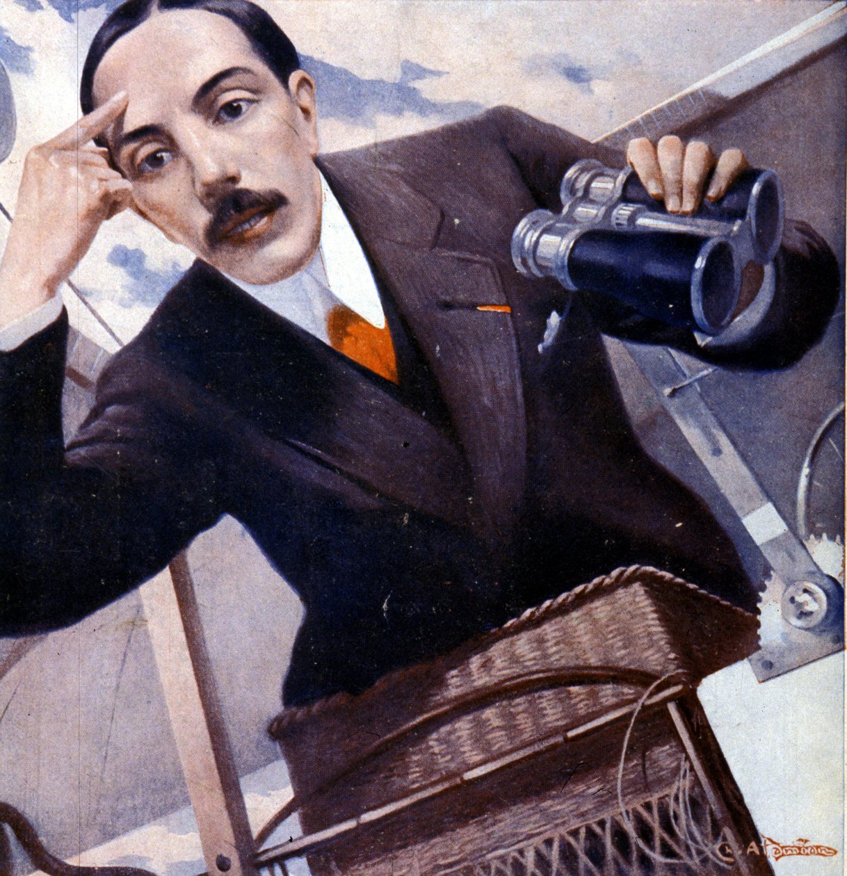 Muotokuva Alberto Santosista - Dumont (1873 - 1932), brasilialainen ilmailu, kirjoittanut Damian. tekijältä Unknown artist