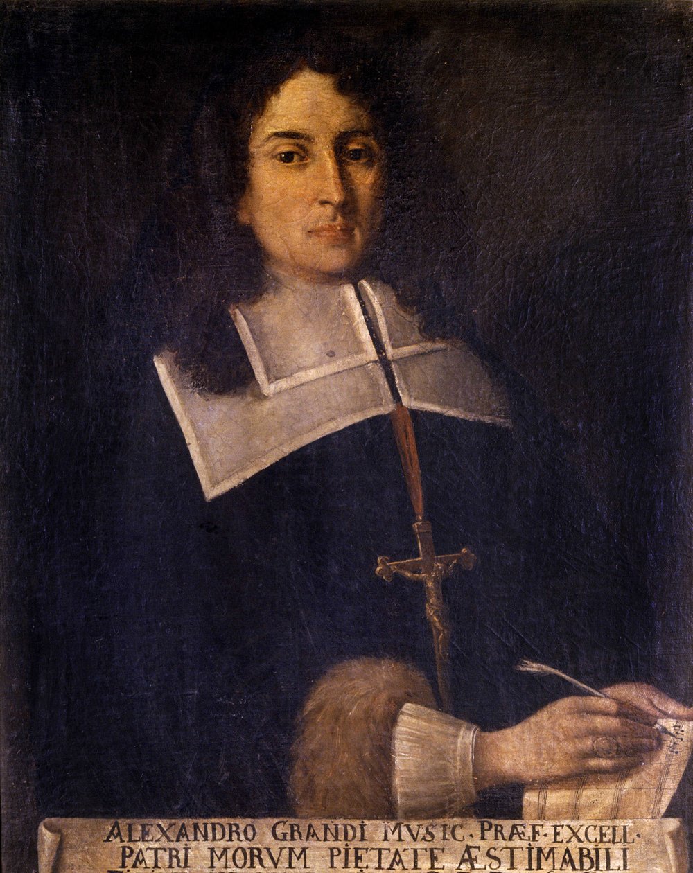 Italian säveltäjän Alessandro Grandin (1577-1630) muotokuva. tekijältä Unknown artist
