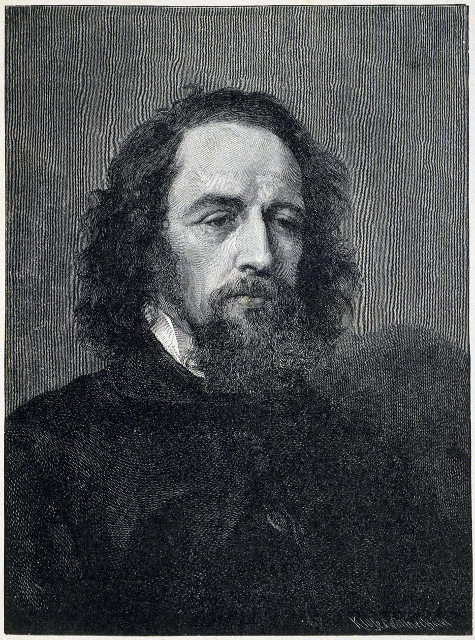 Muotokuva Alfredista, Lord Tennysonista (1809 - 1892), brittiläisestä runoilijasta ja näytelmäkirjailijasta 1800-luvulla tekijältä Unknown artist