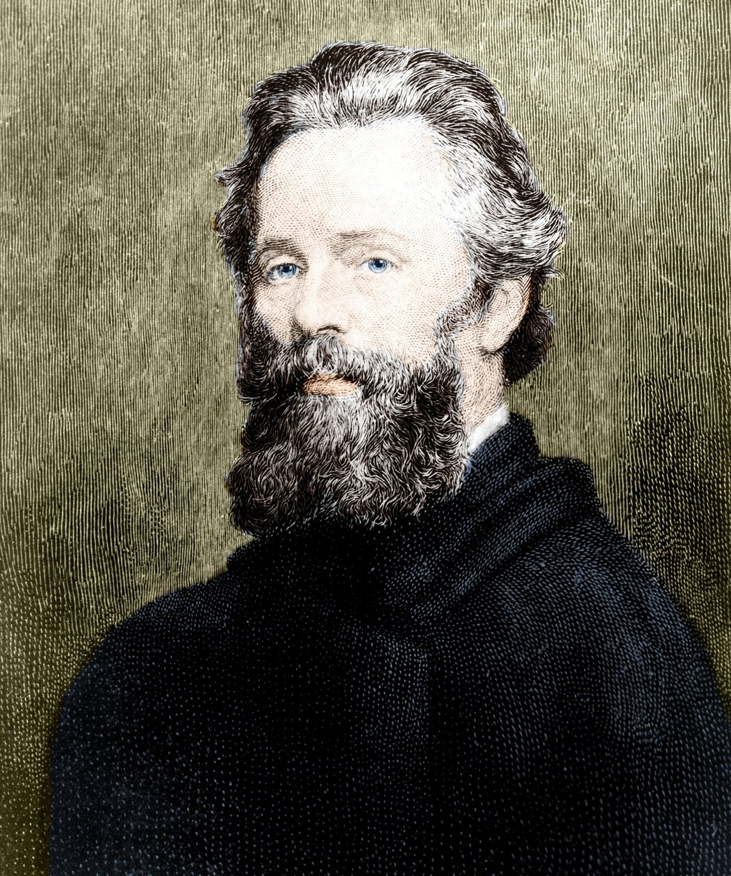 Amerikkalaisen runoilijan ja kirjailijan Herman Melvillen (1819-1891) muotokuva. tekijältä Unknown artist