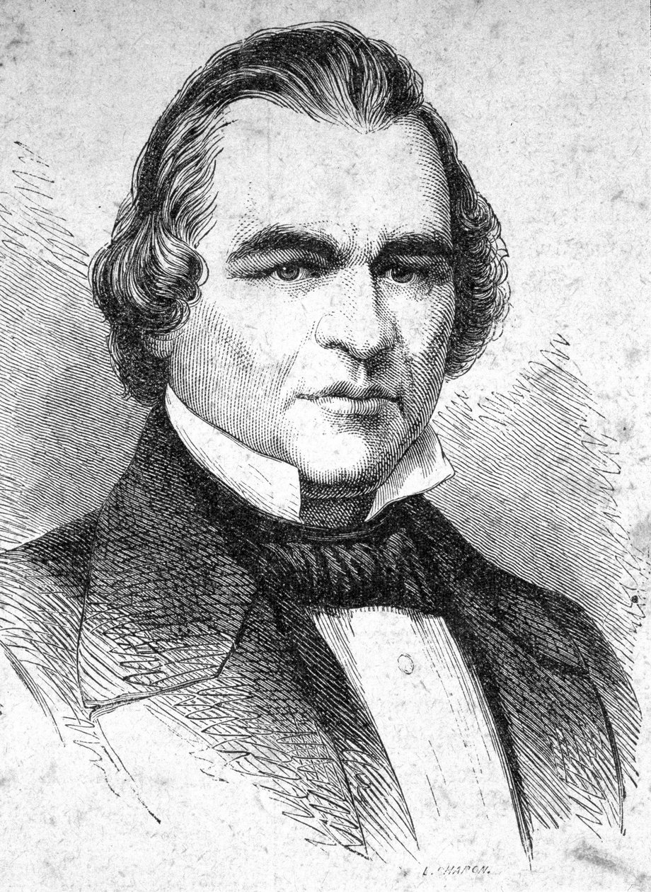 Amerikkalaisen valtiomiehen Andrew Johnsonin (1808 - 1875) muotokuva - elokuvassa "The Contemporains", n.d. 1800-luvun lopulla. tekijältä Unknown artist