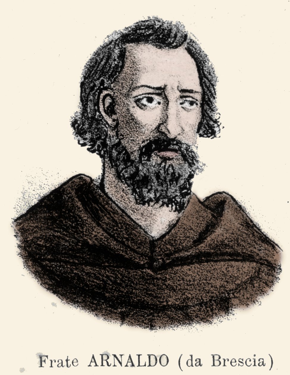 Muotokuva Arnaud de Bresciasta (Arnaldo da brescia) (1090 - 1155), italialainen poliittinen ja uskonnollinen uudistaja. tekijältä Unknown artist