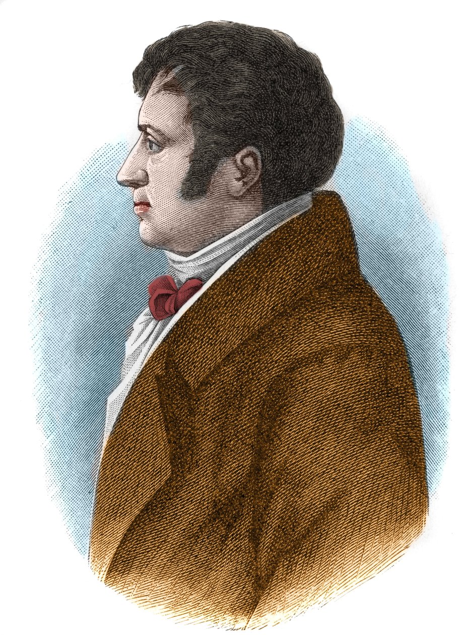 Portrait of August Whilhelm von Schlegel (1767-1845), saksalainen filosofi, kriitikko, orientalisti ja kääntäjä ja romanttisen liikkeen teoreetikko. tekijältä Unknown artist