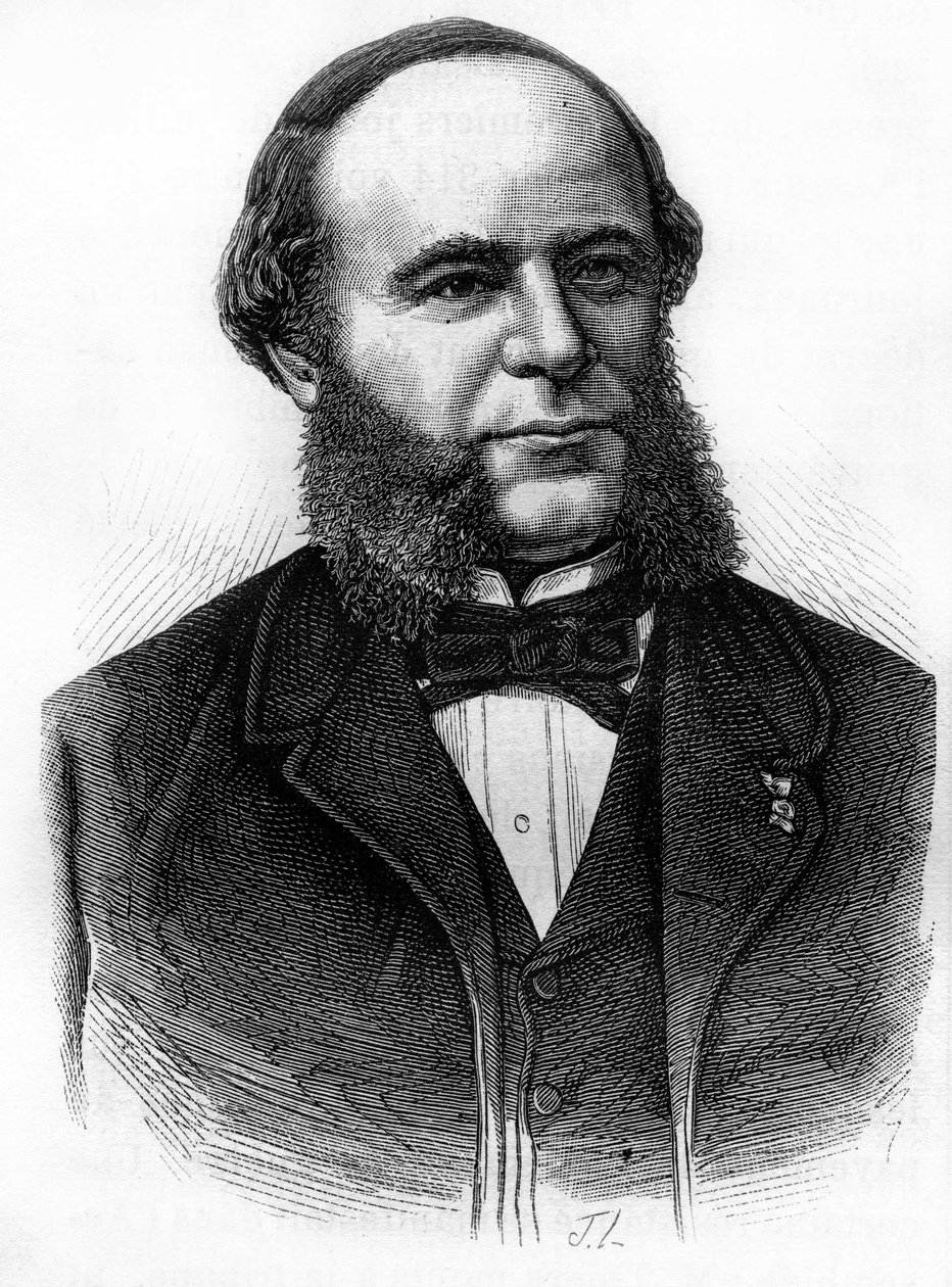 Auguste Pouyer-Quertier (Pouyer Quertier) (1820 - 1891) muotokuva. Kaiverrus 1800-luvun lopusta H. Martinin teokseen "Histoire de France". tekijältä Unknown artist