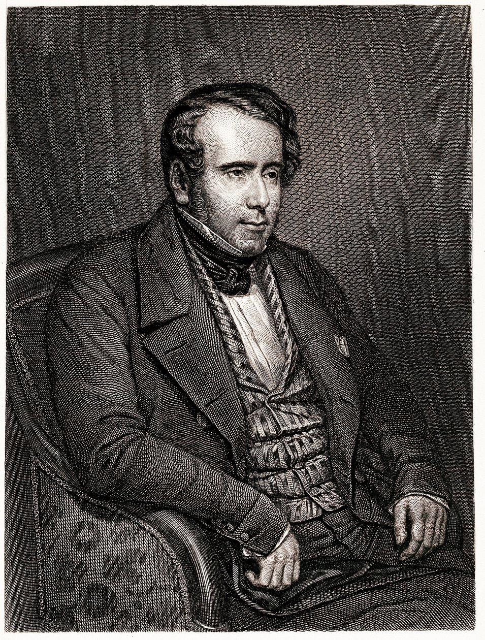 Ranskalaisen historioitsija Augustin Thierryn muotokuva (kaiverrus tekijältä Unknown artist