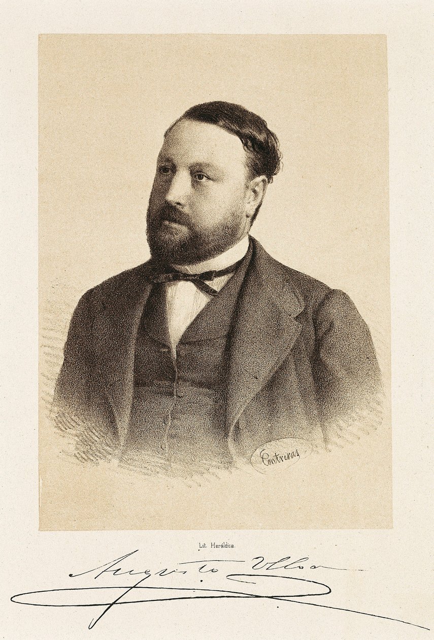 Augusto ULLOAn (1823-1879), espanjalaisen poliitikon muotokuva. Kaiverrus Madrid, Kansalliskirjasto. tekijältä Unknown artist