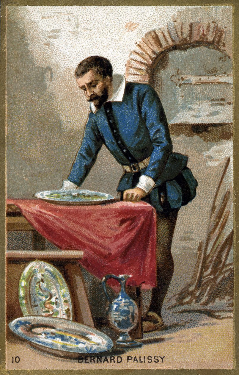 Bernard Palissyn (1510 - 1589) muotokuva. 1800-luvun lopun kromolitografia. tekijältä Unknown artist