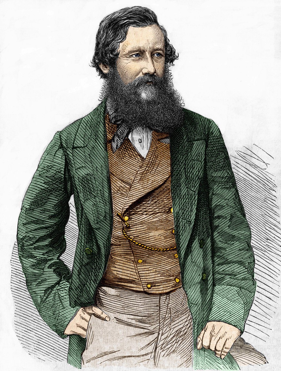Kapteeni Speken muotokuva, brittiläinen tutkimusmatkailija (1827 - 1864). tekijältä Unknown artist