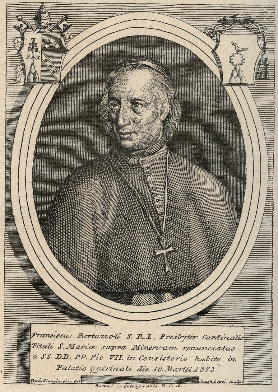 Kardinaali Francescon (Francois Franciscus) Bertazzolin (1754-1830) muotokuva tekijältä Unknown artist