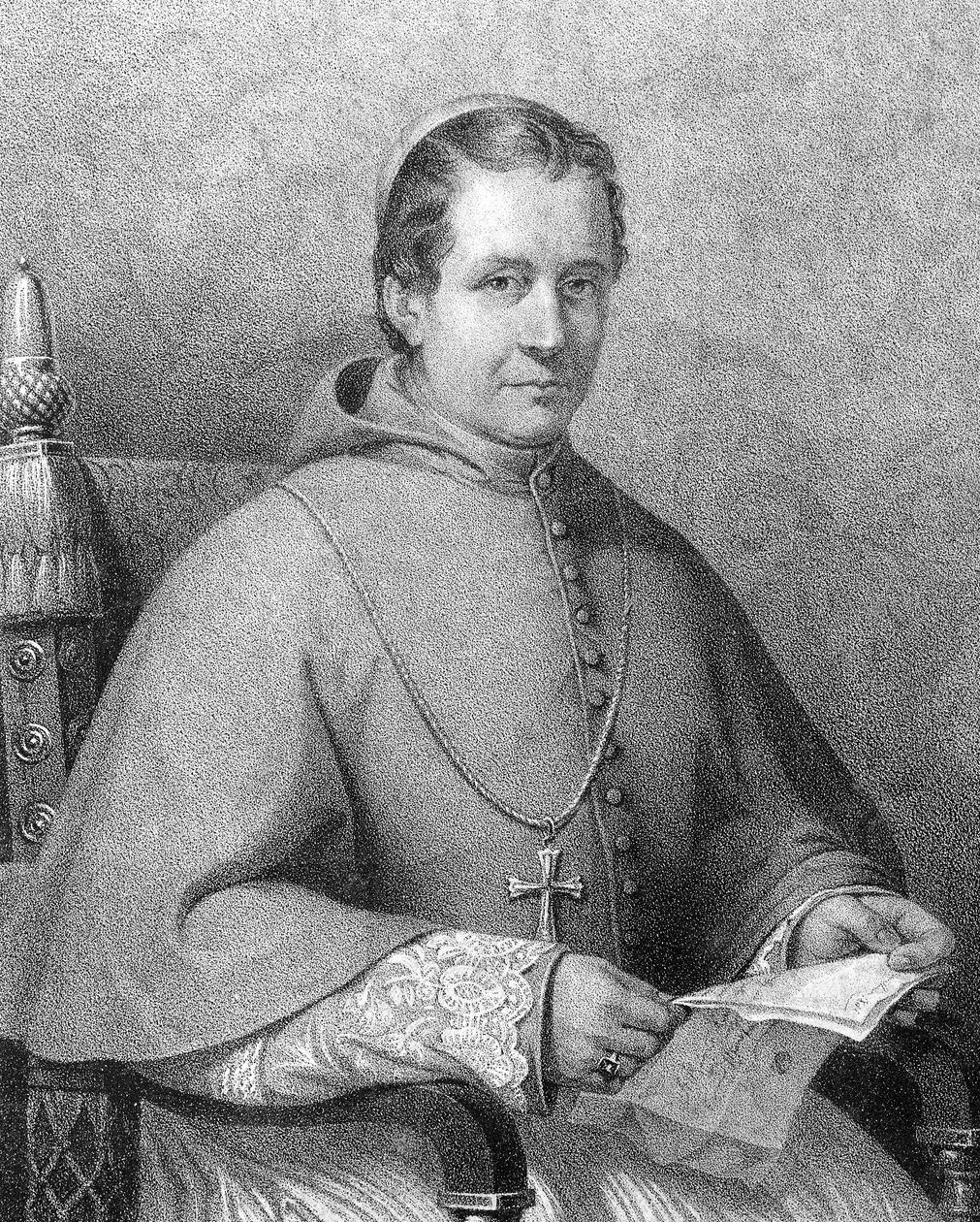 Kardinaali Giovanni Maria Mastai Ferretin (1792-1878), paavi Pius (Pius) IX:n muotokuva vuosina 1846-1878 tekijältä Unknown artist