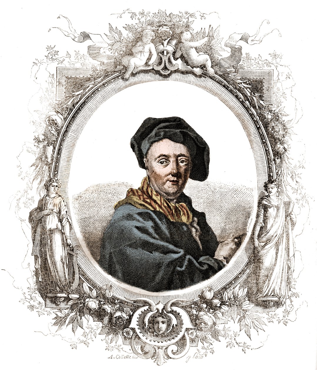 Ranskalaisen taidemaalarin Carle Van Loon (1705-1765) muotokuva. tekijältä Unknown artist