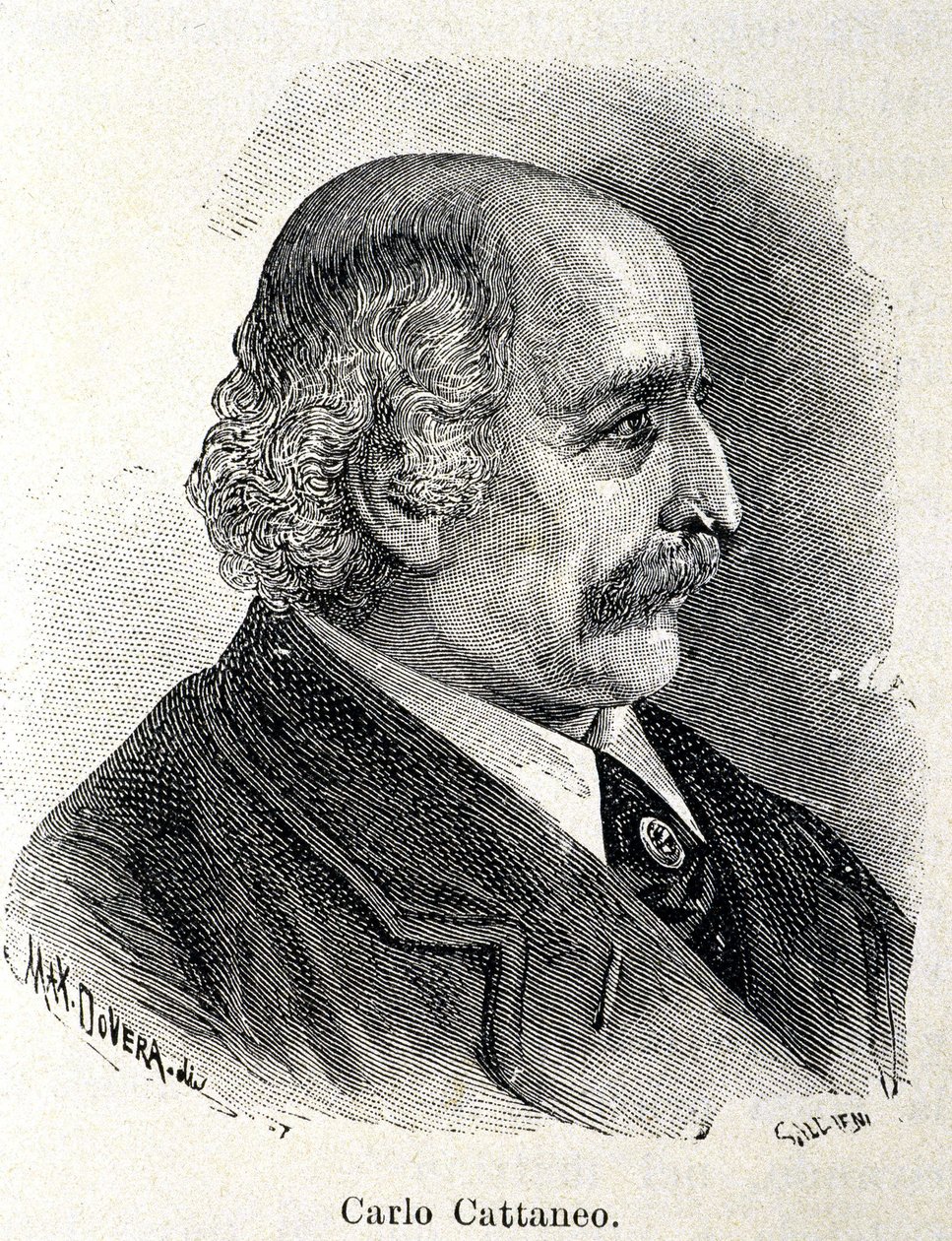 Carlo Cattaneon (1801-1869) muotokuva tekijältä Unknown artist