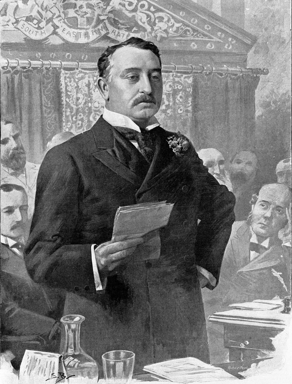 Cecil John Rhodesin (1853-1902) muotokuva brittiläisestä liikemiehestä ja siirtomaahallinnon hallintovirrasta. tekijältä Unknown artist