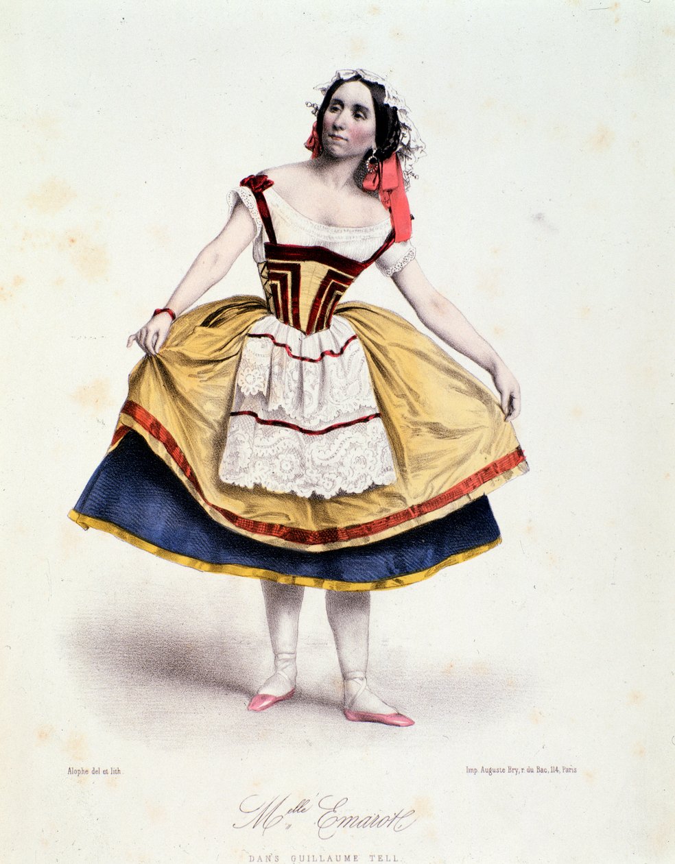Celestine Emarotin muotokuva Guillaume Tellissä, Gioacchino Rossinin baletti, n. 1858 tekijältä Unknown artist