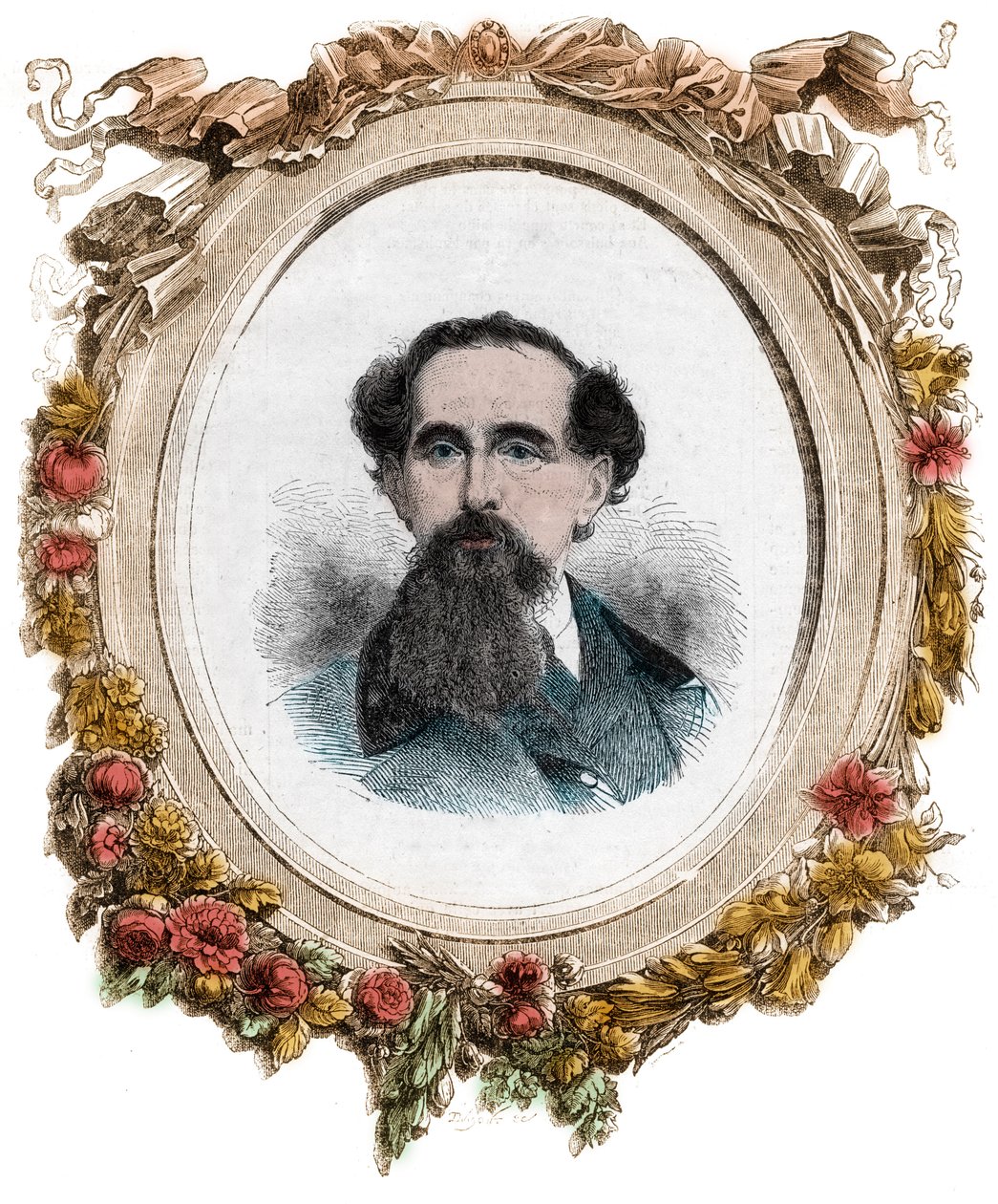 Charles Dickensin (1812-1870) muotokuva englantilainen kirjailija, kaiverrus tekijältä Unknown artist